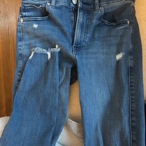 Express Blue Skinny Distressed Jeans